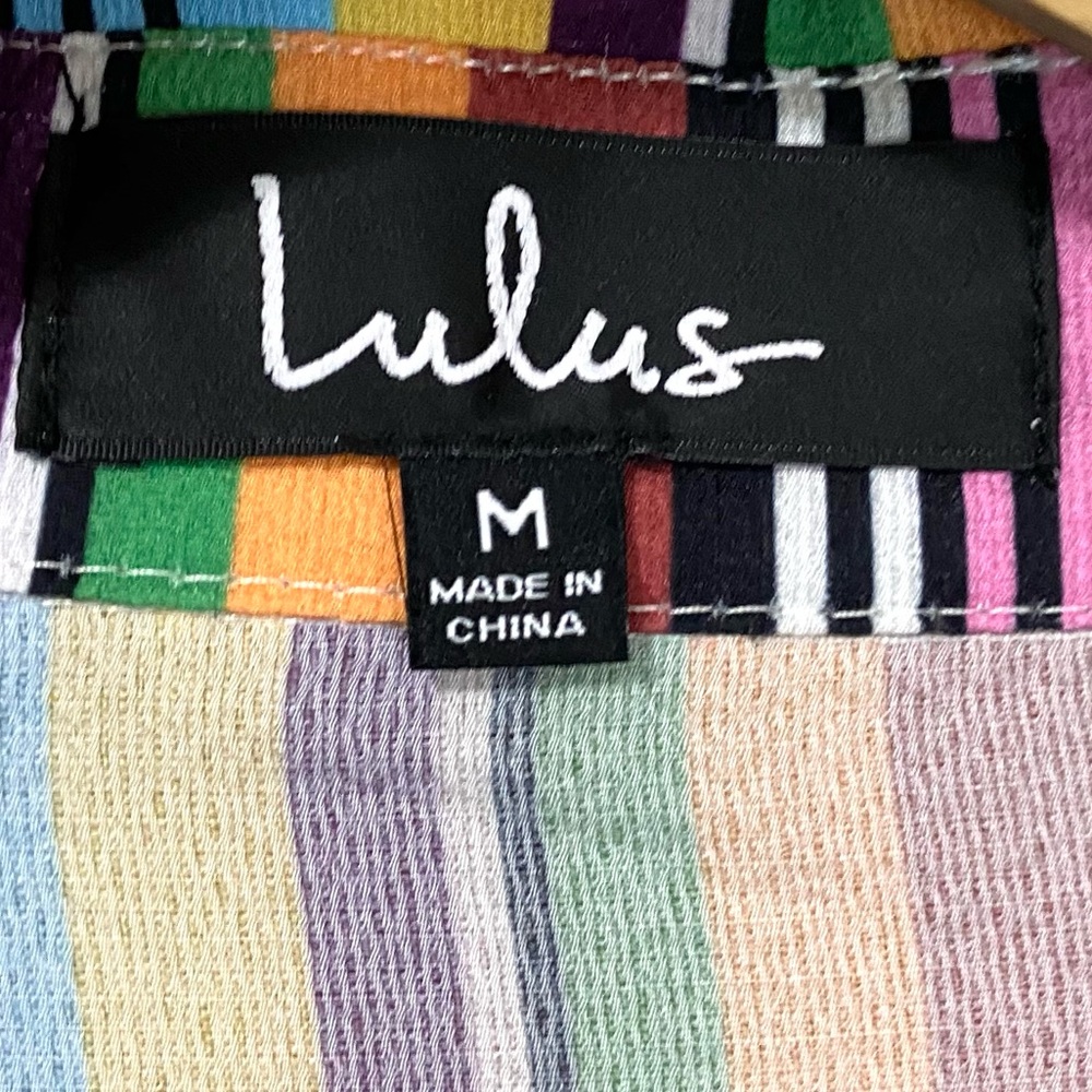 SOLD—————-Lulu's Size Medium Marvel Light Rainbow Stripe Maxi Dress NEW NWOT - Picture 10 of 13